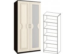 Шкаф Зара 2-х Створчатый МДФ с Полками ЗШ-02 Разные Цвета (1,0х2,02х0,5)