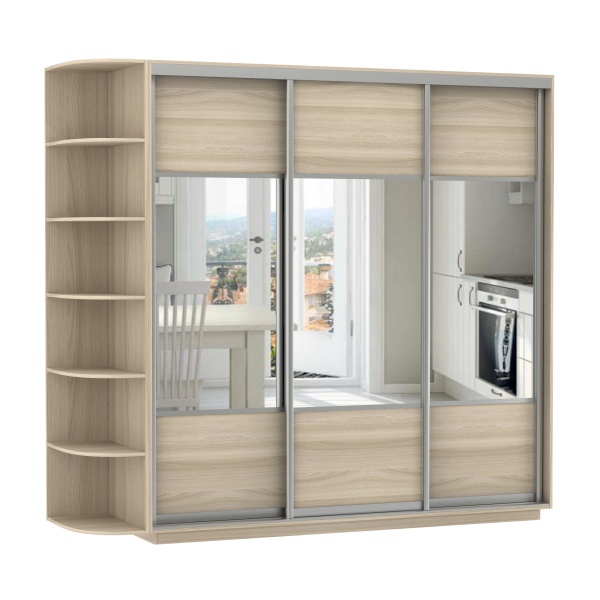 Шкаф-Купе 3-х Створчатый Тиффани Рамир Комби Ш-1800/2100/2200 мм/Разные Цвета и Размеры